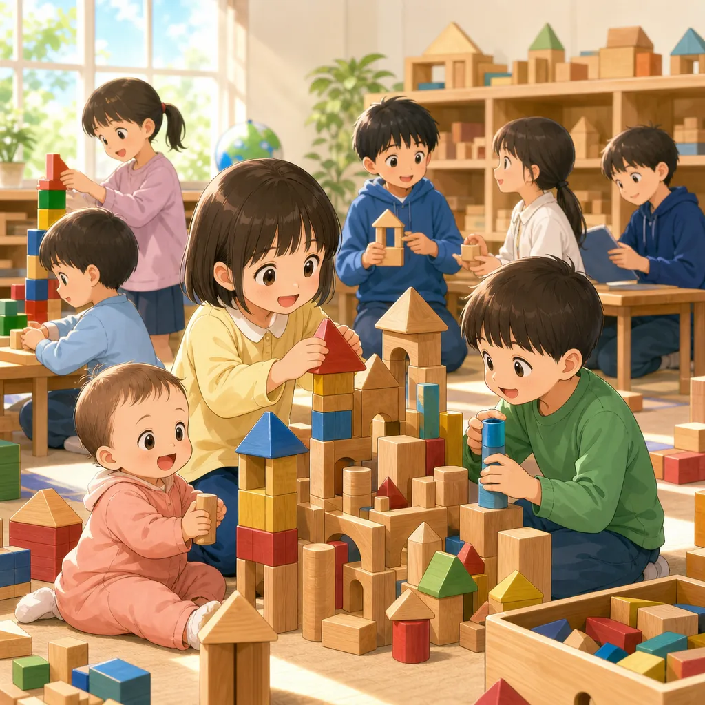 0歳~小学校6年生までが対象の積み木教育